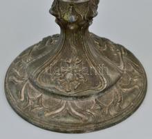 Régi réz petróleumlámpa, üveggel, m: 56 cm