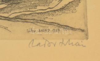 Zádor István (1882-1963): Safed. Palesztína. Rézkarc, papír, jelzett. 17x24 cm Üvegezett keretben