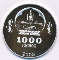 Mongólia 2003. 1000T Ag "Ázsia történelme - Tádzs Mahal" kapszulában, tanúsítvánnyal (19,4...