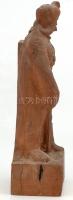 Vak Bottyán, faragott fa szobor, repedéssel, m: 36 cm