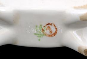 Hollóházi porcelán Sopron városképes kulacs 20 cm Jelzett, matricás, kopásokkal