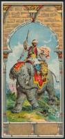 3 db vadászjelenetekkel díszített nagyméretű litho címke, 26×11 cm