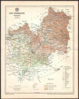 1894 Ung vármegye térképe, tervezte: Gönczy Pál, Kiadja: Posner Károly Lajos és Fia, 24×29 cm