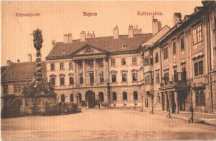 1913 Sopron, Városháza tér, Szentháromság szobor. B.D. és T. 741.