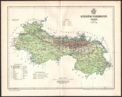 1897 Szerém vármegye térképe, tervezte: Gönczy Pál, Kiadja: Posner Károly Lajos és Fia, 24×29 cm