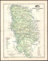 1897 Torontál megye térképe, tervezte: Gönczy Pál, Posner Lajos kiadása, 30×24 cm