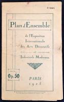 1925 Párizs nemzetközi díszítőművészeti kiállítás térkép és program 58x46 cm