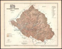 1897 Erdély, Udvarhely vármegye térképe, tervezte Gönczy Pál, kiadja: Posner Károly Lajos és Fia, 29x23 cm