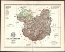 1897 Szilágy vármegye térképe, rajzolta: Gönczy Pál, kiadja: Posner Károly Lajos, 24×30 cm