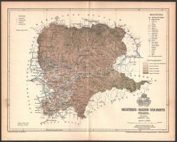 1893 Beszterce-Naszód vármegye térképe, rajzolta: Gönczy Pál, kiadja: Posner Károly Lajos, 24×30 cm