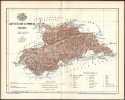 1894 Kis-Küküllő vármegye térképe, rajzolta: Gönczy Pál, kiadja: Posner Károly Lajos, 24×30 cm