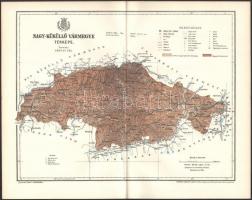 1895 Nagy-Küküllő vármegye térképe, rajzolta: Gönczy Pál, kiadja: Posner Károly Lajos, 24×30 cm