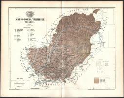 1895 Maros-Torda vármegye térképe, rajzolta: Gönczy Pál, kiadja: Posner Károly Lajos, 24×30 cm