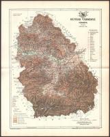 1894 Hunyad vármegye térképe, rajzolta: Gönczy Pál, kiadja: Posner Károly Lajos, 30×24 cm