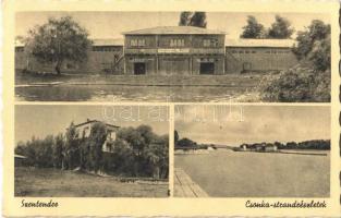 1943 Szentendre, Csonka strand részletek, "A szabad Dunában fürdeni szigorúan TILOS!" felirat