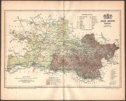 1893 Arad vármegye térképe, rajzolta: Gönczy Pál, kiadja: Posner Károly Lajos, 24×30 cm