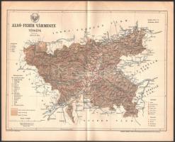 1893 Alsó-Fehér vármegye térképe, rajzolta: Gönczy Pál, kiadja: Posner Károly Lajos, 24×30 cm