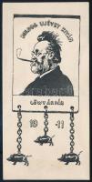 1911 [Réthy László (1851-1914)] Boldog Újévet Kíván Löwy Árpád, ex libris. Papír, klisé, jelzés nélkül, 13x6 cm