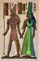 A női mátrix leleplezése: Ísis, Innana és Islam. Egyiptomi, kézzel festett papirusz 42x33 cm