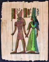 A női mátrix leleplezése: Ísis, Innana és Islam. Egyiptomi, kézzel festett papirusz 42x33 cm