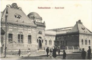 1911 Székesfehérvár, Árpád fürdő, járdaépítési munkák. Robitsek Sándor kiadása