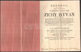 1832 Veszprém, Öröm-dal Zichy István főispánná való kinevezése alkalmából + beiktatási ünnepségének ...