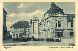 1942 Szigetvár, Városháza, Hősök szobra, emlékmű, Szalay és Vörös üzlete