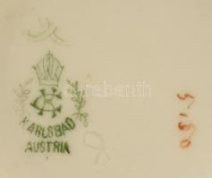 Karlsbad porcelán tejszín kiöntő, matricás, jelzett, kis kopásokkal, m: 8 cm