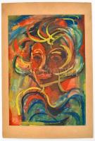 Jelzés nélkül: Női portré. Tempera, papír, paszpartuban, 35×24 cm