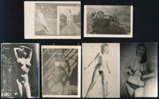 cca 1950-1960 6 db finoman erotiksu fotó,5,5x9 ls 9,5x6,5 cm