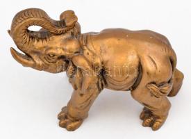 Arannyal festett műgyanta elefánt. 13x16 cm