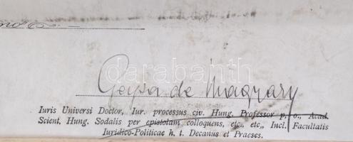 1910 Bp., Dr. Gárdony Pál zsidó származású személy (később a pusztaberényi ménes tulajdonosa) jogi d...