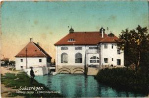 1915 Szászrégen, Reghin; Villanytelep. W. Schebesch kiadása / Elektrizitätswerk / electric power station (EK)