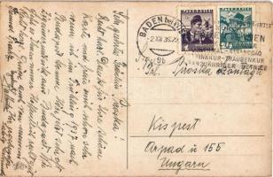 1936 Gruss vom Krampuss! Heute nacht um 8... - Hält der Krampus Wacht! / Krampus with couple. Erika