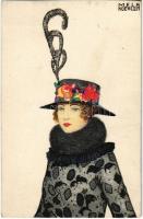 Fashion Lady Art Nouveau. B.K.W.I. 481-5. s: Mela Koehler