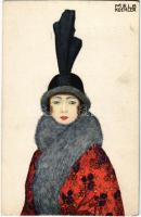 Fashion Lady Art Nouveau. B.K.W.I. 481-1. s: Mela Koehler