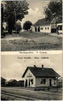 1914 Hercegszöllős, Hercegszőlős, Knezevi Vinogradi; Fő utca, vasútállomás. Popovits D. kiadása, Beismann K. fényképész / main street, railway station (fl)