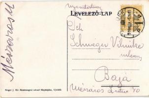 1914 Újvidék, Novi Sad; Duna utca, Törvényház, villamosok / street, court, trams