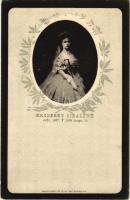 1837-1898 Erzsébet királyné (Sissi) gyászlapja. Rigler József Ede Részv. Társ. kiadása / Empress Elisabeth (Sisi) of Austria. obituary postcard, Art Nouveau