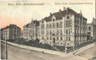 1906 Wien, Vienna, Bécs XIV. Hütteldorferstrasse, Kaiser Franz Josef-Landwehr-Kaserne / K.u.K. military barracks