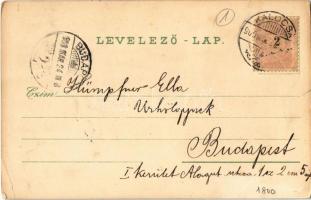 1900 Kalocsa, zárda látóképe és udvara, kálvária és kórház. Kiadja Behr Mór. Schwidernoch Károly Art...