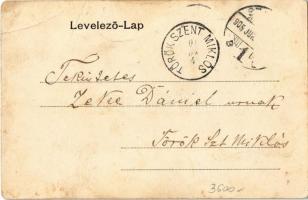 1905 Szolnok, Tisza híd, Móricz liget, "Sirály" csavaros vontató gőzhajó (a hajónév felett...