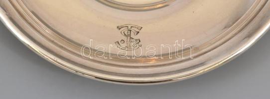 Berndorf alpakka jelzett kaviártartó. Gravírozott monogrammal, kanál nélkül  d:17 cm