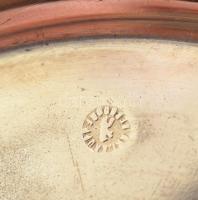 Berndorf alpakka jelzett kaviártartó. Gravírozott monogrammal, kanál nélkül  d:17 cm