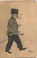 Az ezred orvos úr! / WWI K.u.k. (Austro-Hungarian) military art postcard, doctor (EB)