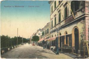 Metkovic, Glavna ulica / main street, Hotel Austria, shop + "K.u.K. Zensurstelle Karlovac Zensuriert Pregledano 6"  (EK)