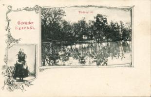 Eger Tárkányi tó, nő népviseletben