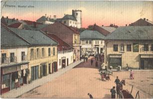Prerov, Mostní ulice / street, shops of Israel Jellínek, Bedrich Mlcak, Frantisek Mares and Maresova (EK)