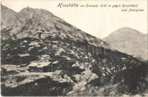 Ennseck, Hesshütte gegen Rosschweif und Planspitze / mountain hut (gluemark)
