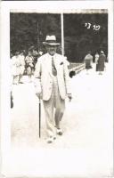 1928 Trencsénteplic, Trencianske Teplice; úriember sétapálcával / gentleman with walking stick. photo